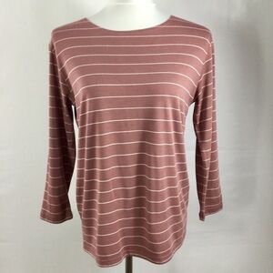 Free Fly Apparel Mauve Pink Striped Long Sleeve Tee